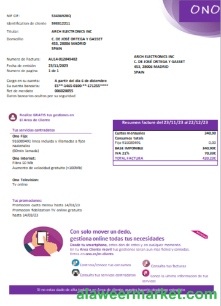 ONO (Spain) utility business bill,  SCR